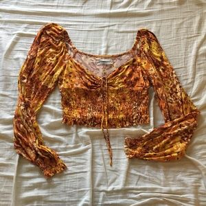 Urban Outfitters Smocked Top